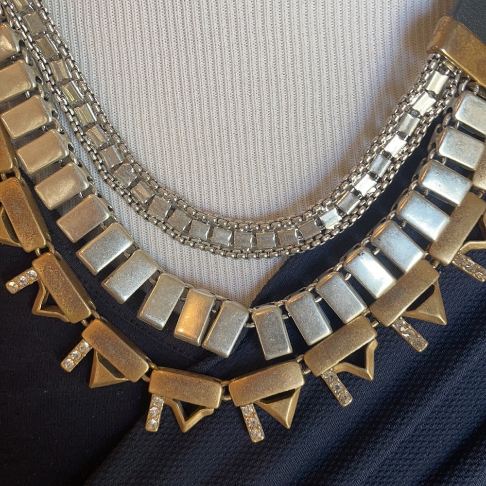 Stella & Dot Natalie Blue Black gold necklace - Picture 3 of 7